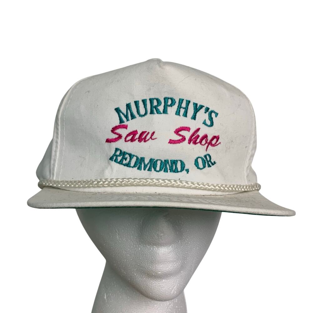 Vintage Murphy's Saw Shop Embroidered White Snapback Hat